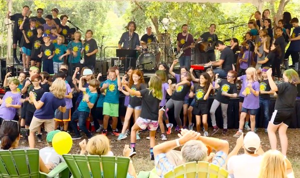 Still from BHC ACL Festival 2018 performance video Barton Hills Choir performing at the 2018 Austin City Limits Music Festival, video still